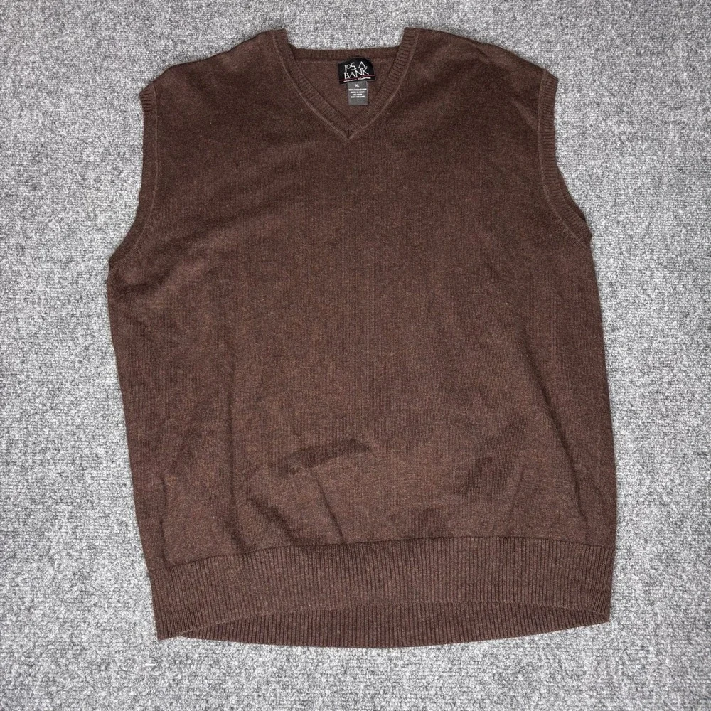 Jos. A. Bank Signature Collection Vest Mens XL Brown Pima‎ Cotton Sweater